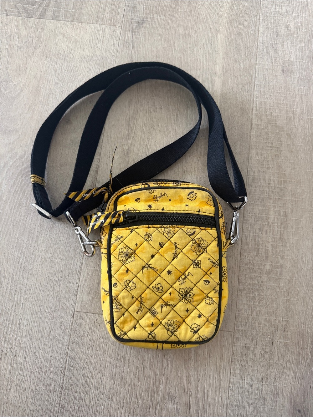 Vera Bradley Yellow and Black Striped Harry Potter Lined shoulder Bag